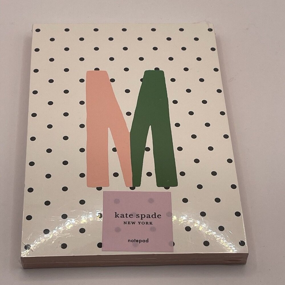 Kate Spade New York Initial M Notepad Paper Pad with 100 Blank Sheets 7" x 4"